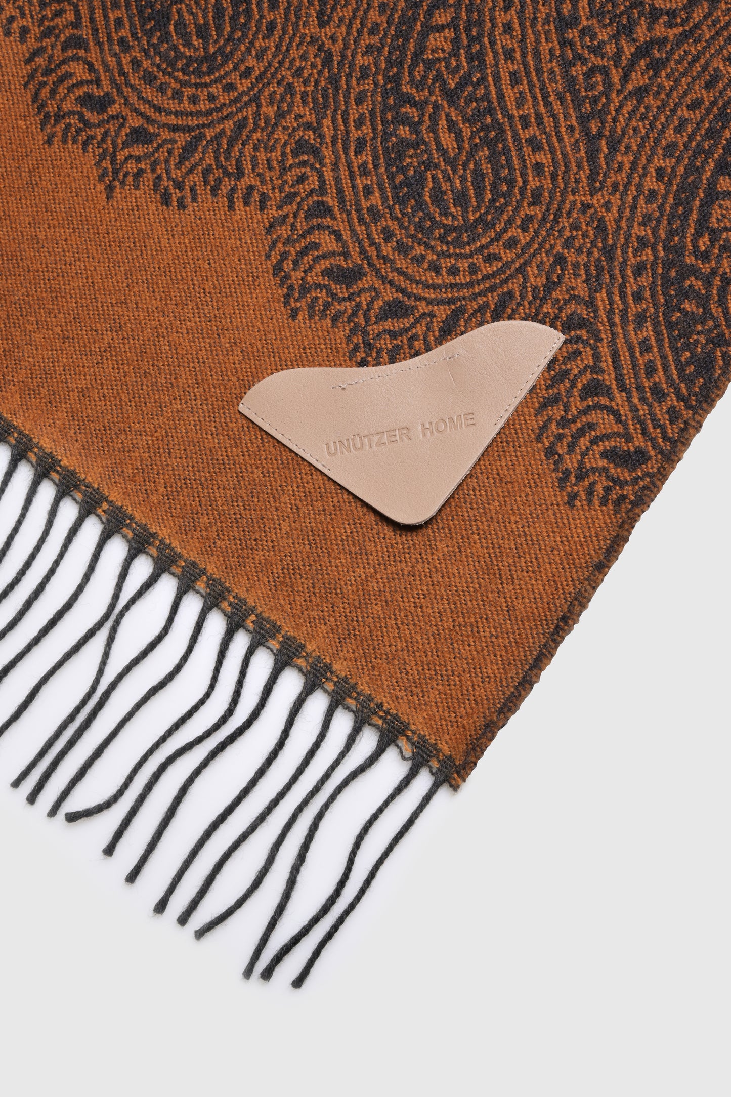 Plaid Merino Wool Paisley Brown