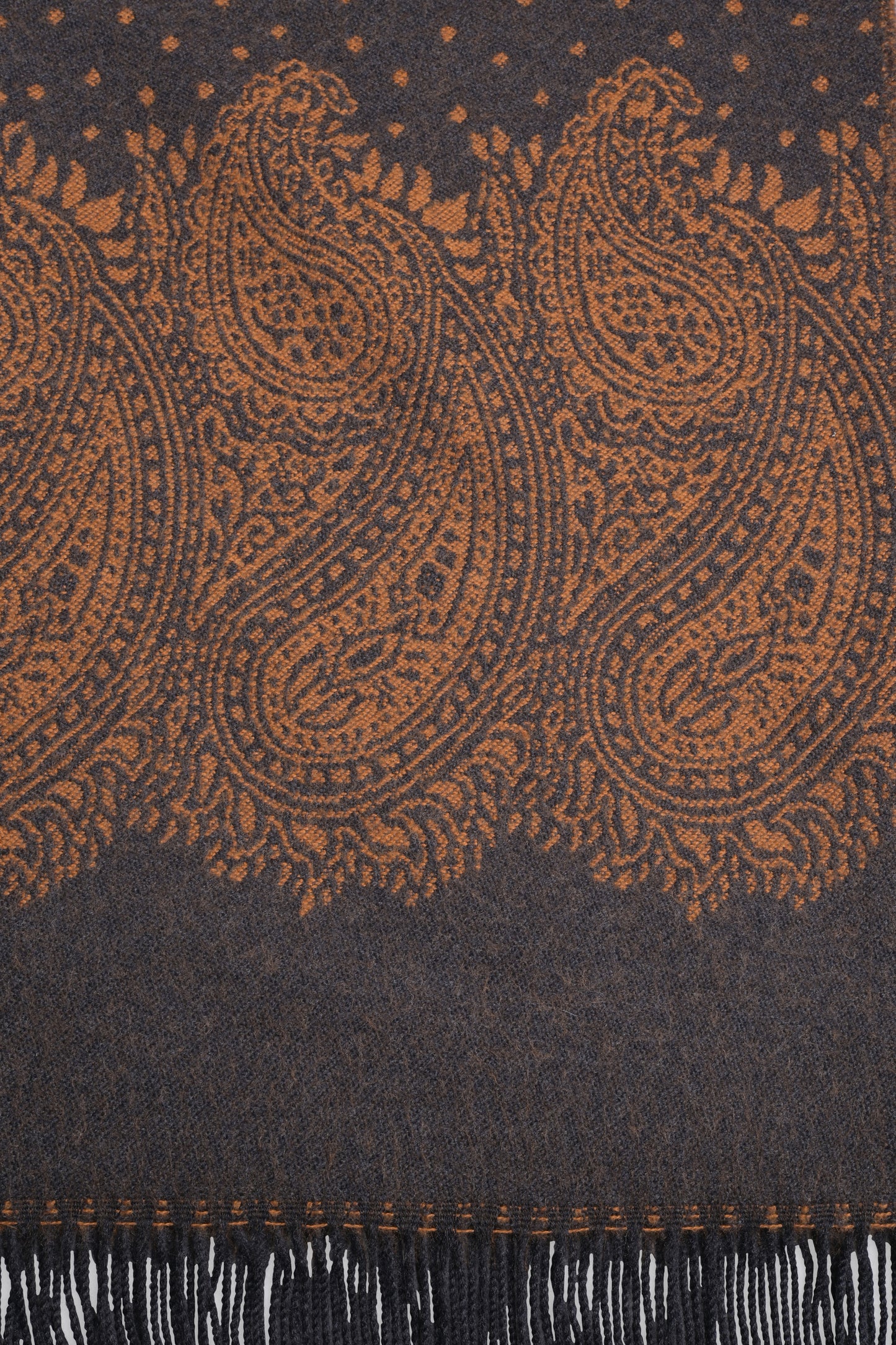 Plaid Merino Wool Paisley Brown