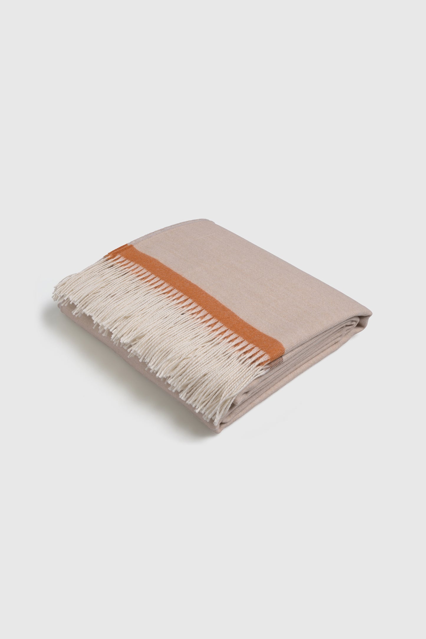 Plaid Merino Wool Double Creme