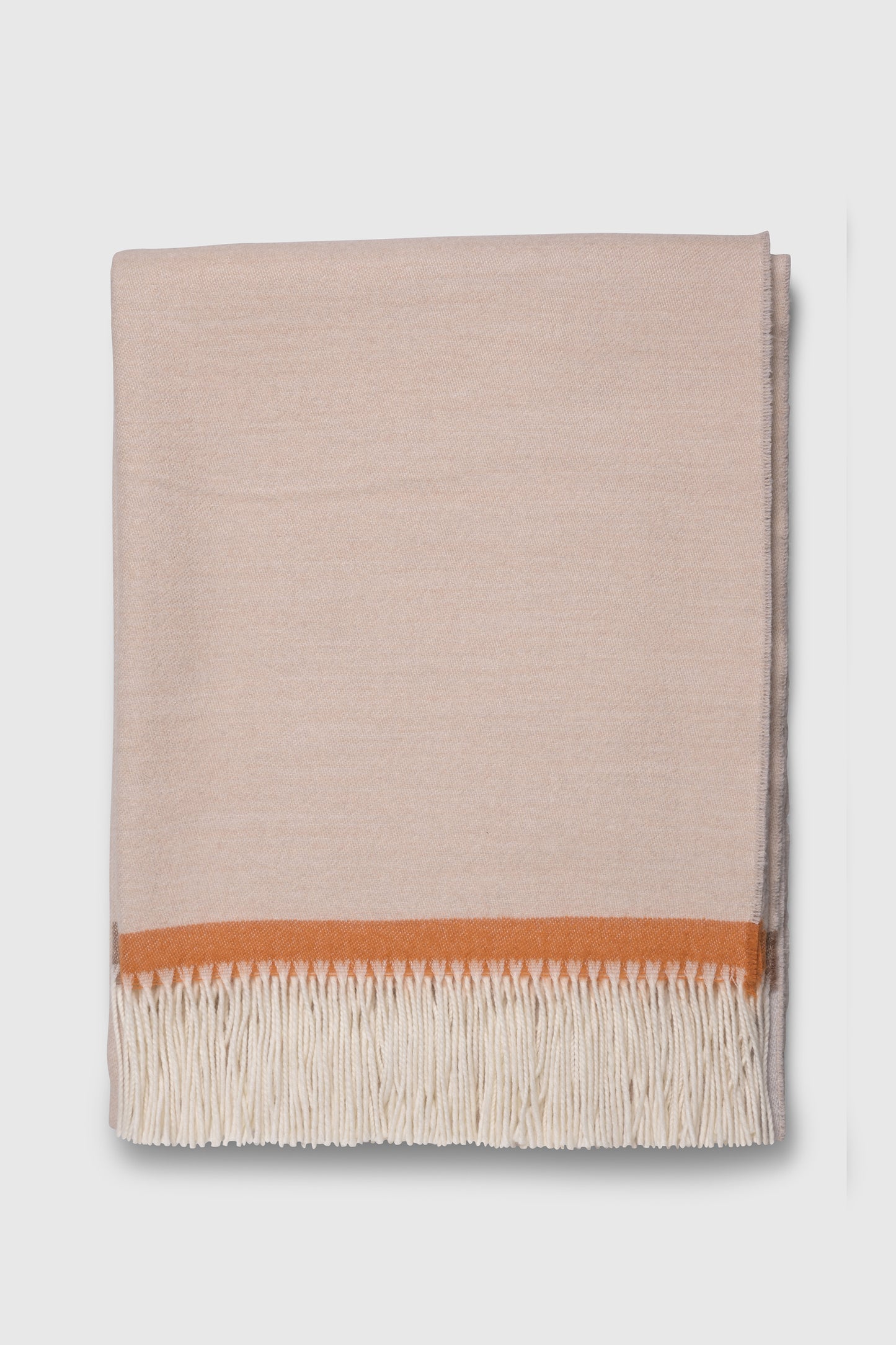 Plaid Merino Wool Double Creme
