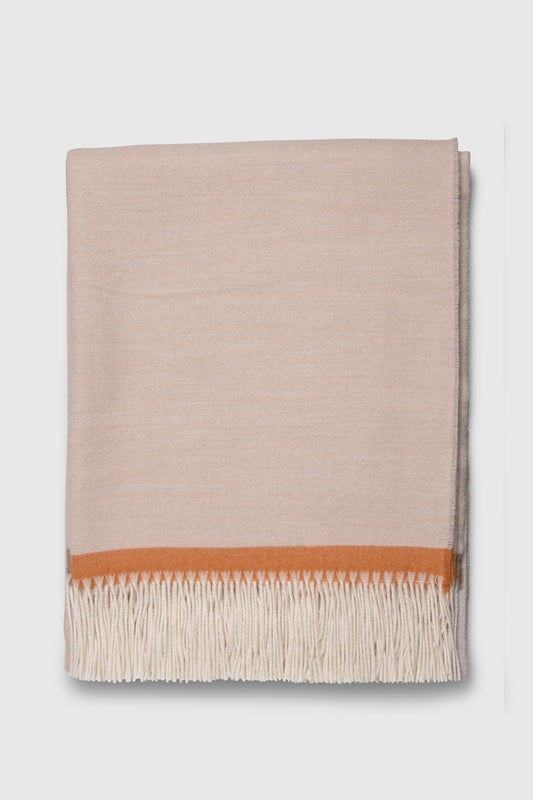 Plaid Merino Wool Double Creme