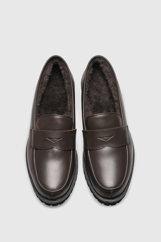 Loafer 1471 Vitello Chocolate Shearling Chocolate
