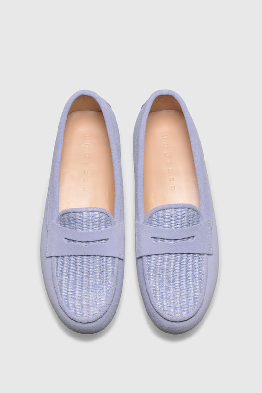 Loafer 9301 Velour Raffia Blue
