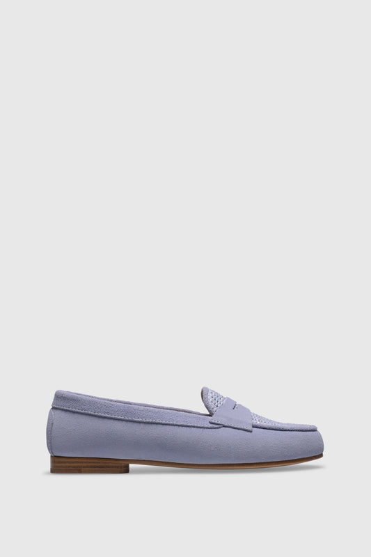 Loafer 9301 Velour Raffia Blue