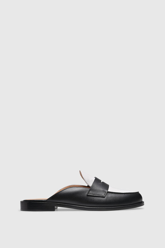 Loafer Mule 9408 Vitello Black White