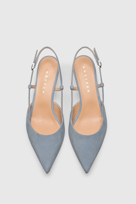 Slingback 9317 Camoscio Light Blue