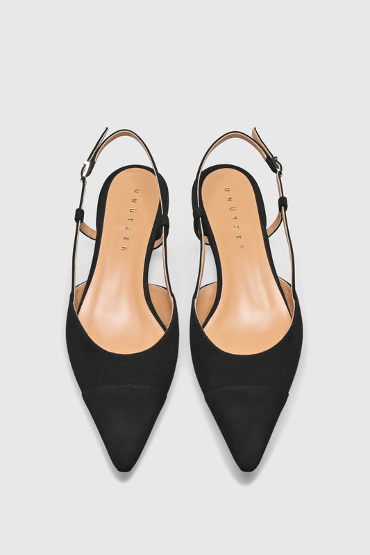 Slingback 8667 Camoscio Black