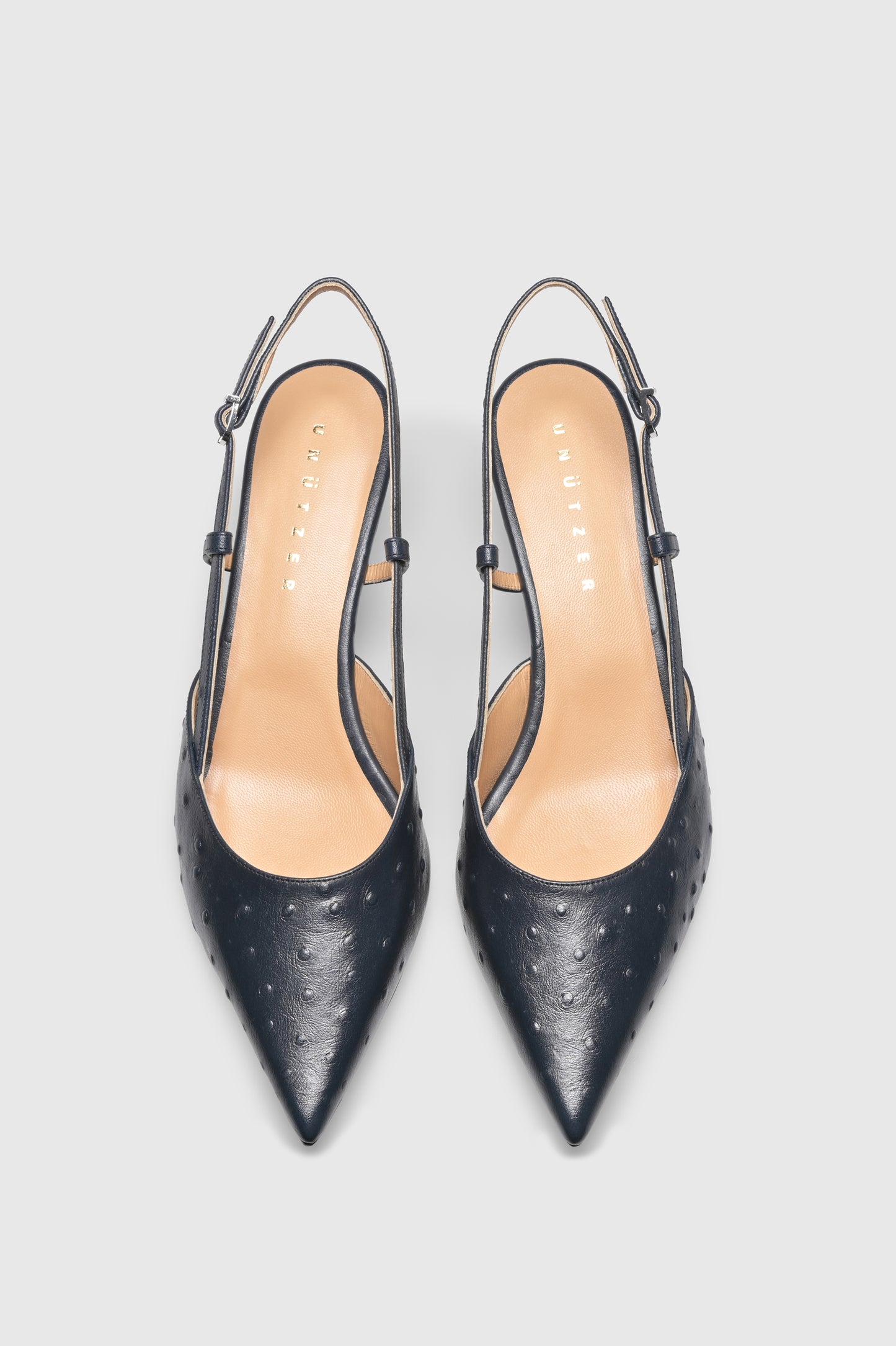 Slingback 9317 Struzzo Stampato Navy