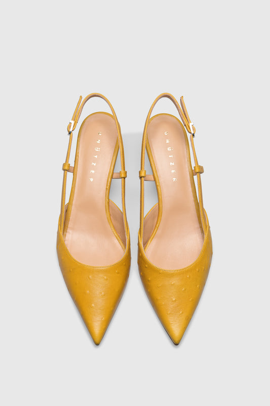 Slingback 9317 Struzzo Stampato Yellow