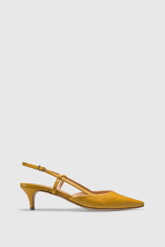 Slingback 9317 Struzzo Stampato Yellow