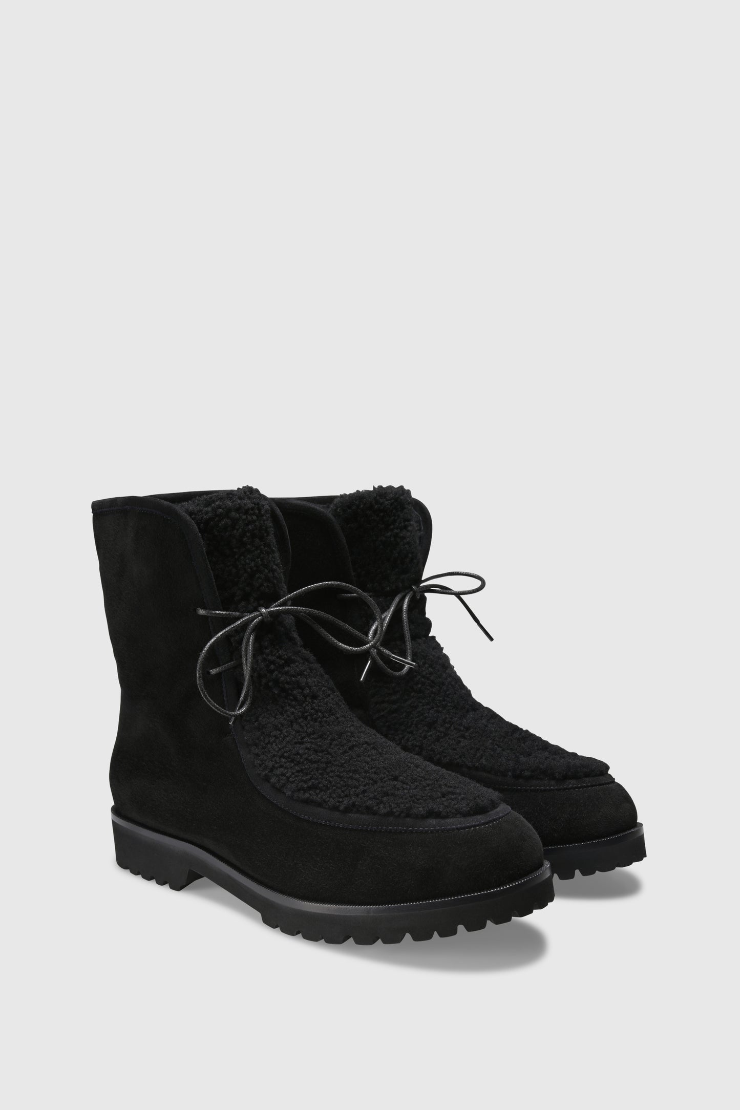 Ankle boots 9474 Velor Black Shearling Black