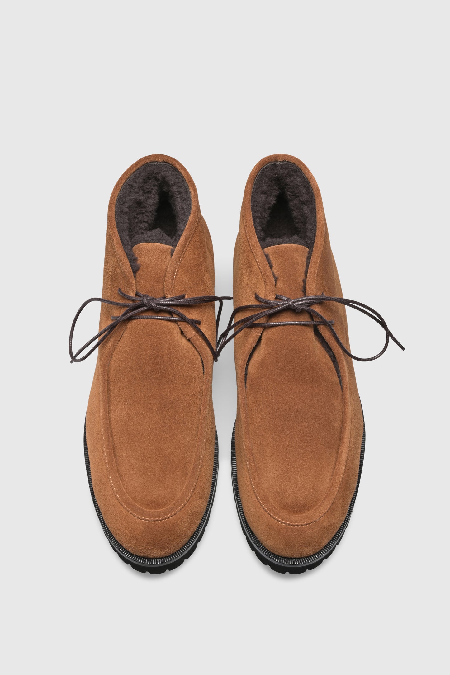 Ankle boots 9477 Velor Caramel Shearling Chocolate