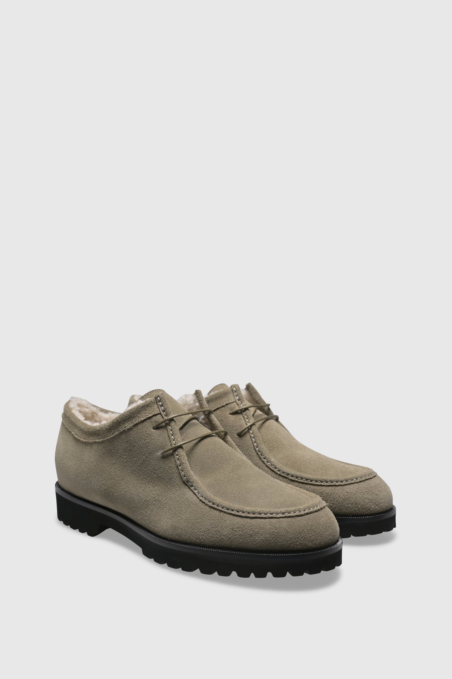 Stiefelette 9555 Velour Olive Shearling Latte