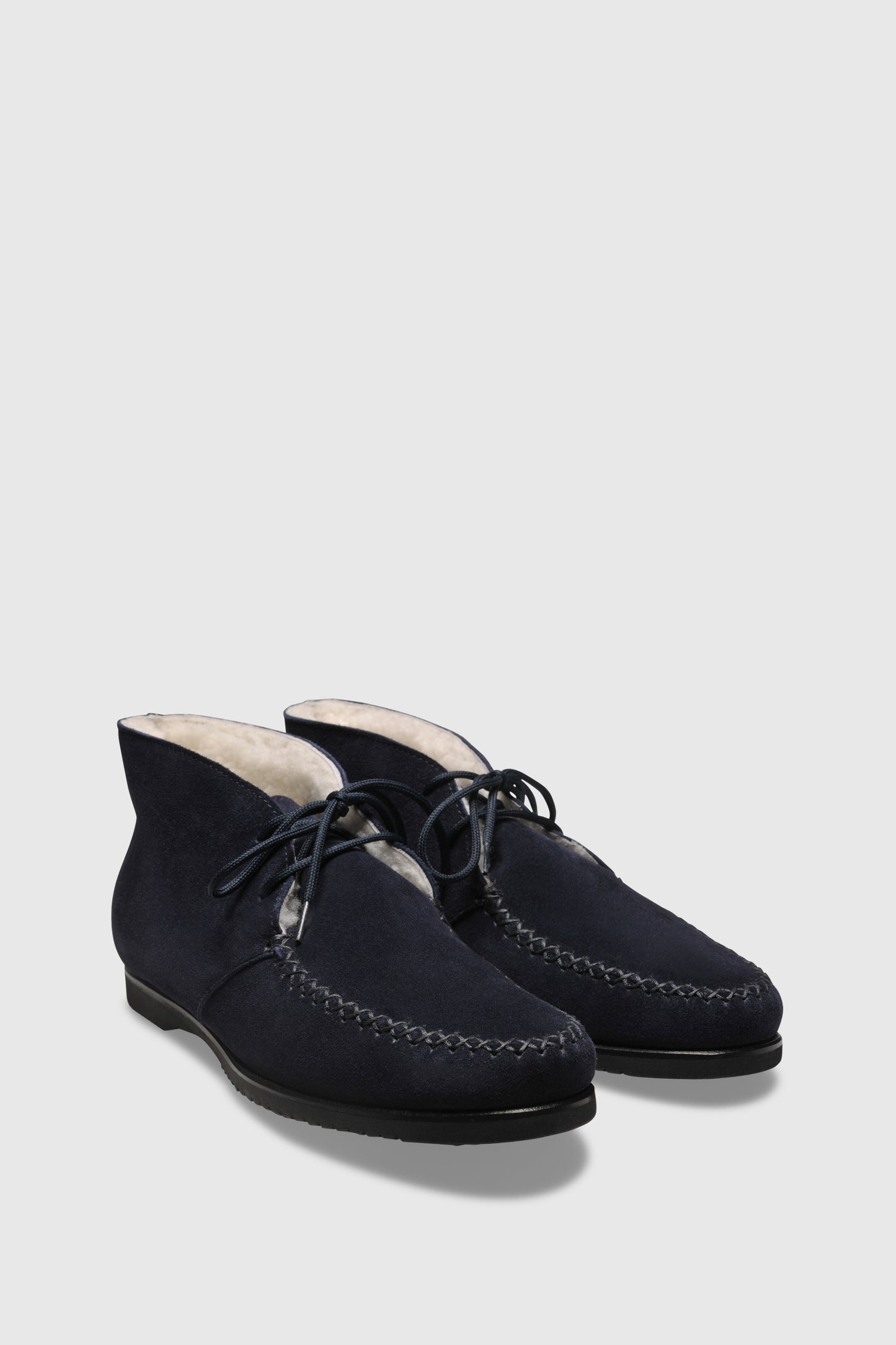 Ankle boots U96 Velor Navy Shearling Latte