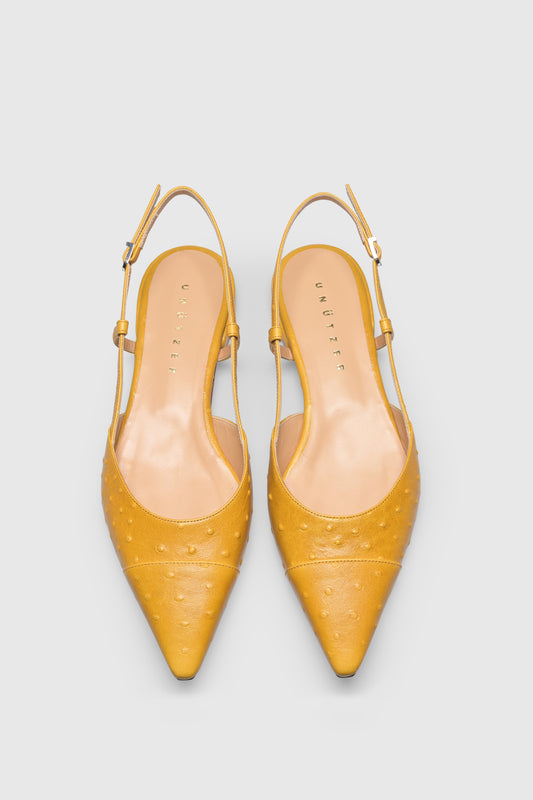 Slingback 8667 Struzzo Stampato Yellow
