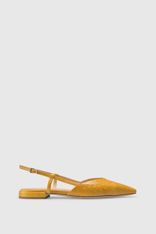 Slingback 8667 Struzzo Stampato Yellow