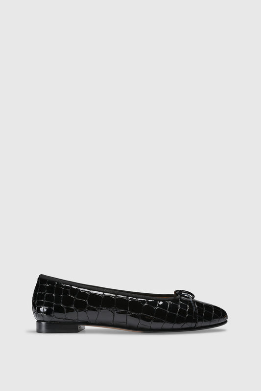 Ballerina 963 Cocco Stampato Vernice Black