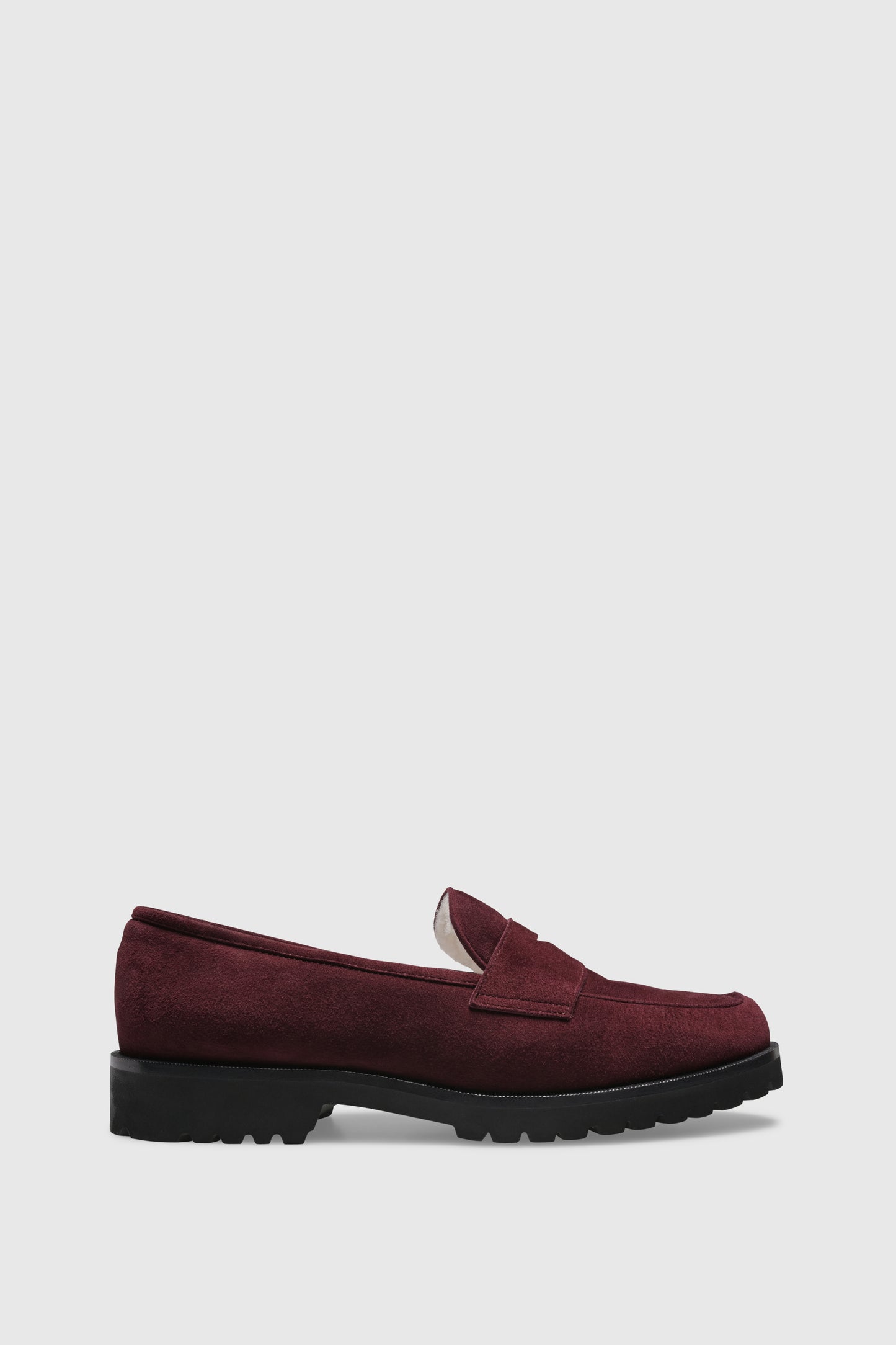 Loafer 1471 Velor Plum Shearling Latte