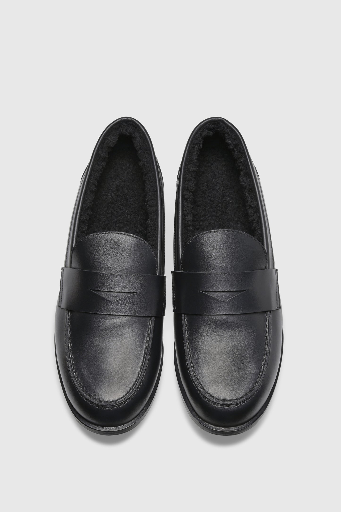 Loafers 9464 Vitello Shearling Black