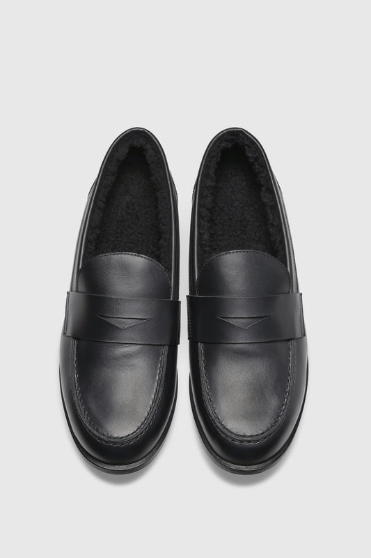Loafers 9464 Vitello Shearling Black