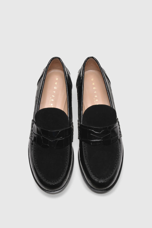 Loafer 9250 Cocco Stampato Velor Black