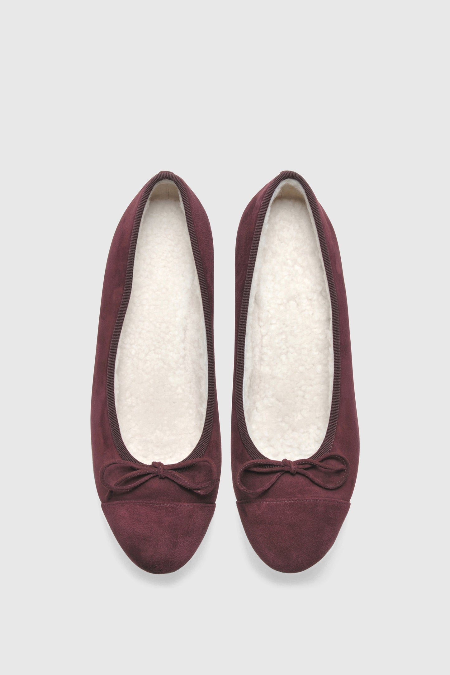 Ballerina 6114 Camoscio Bordeaux Shearling Latte