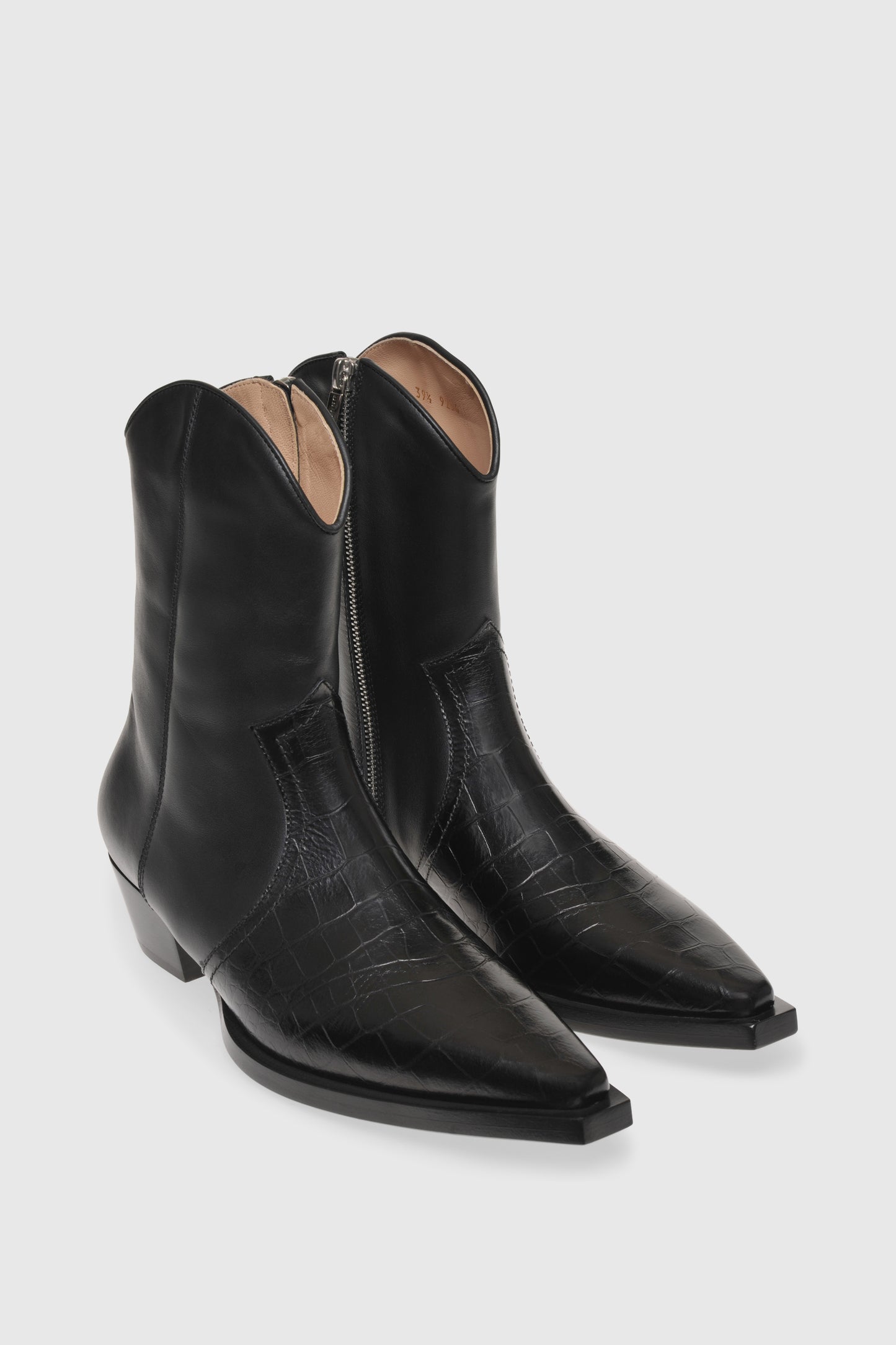 Western ankle boots 9256 Vitello Black Cocco Stampato