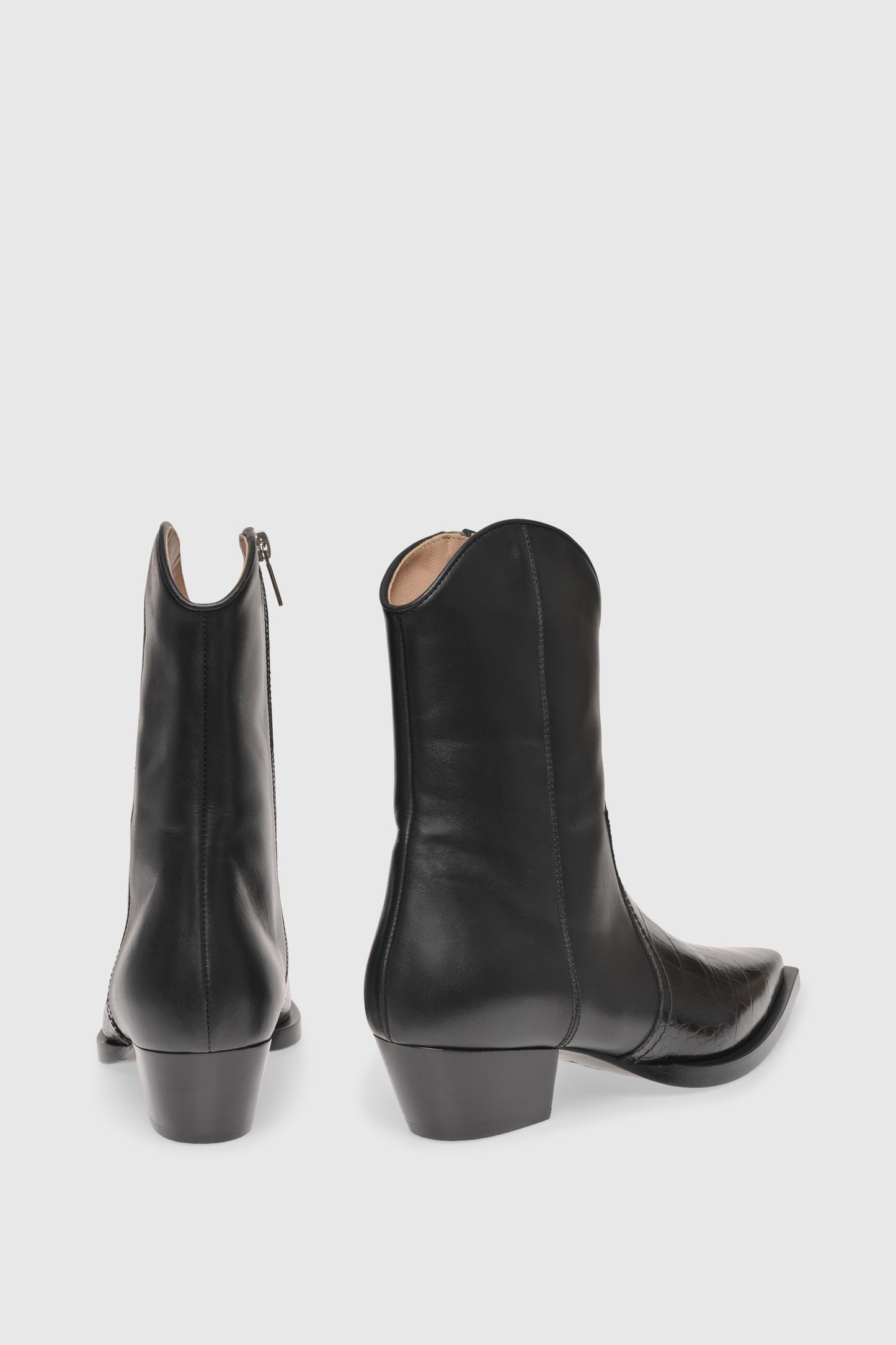 Western ankle boots 9256 Vitello Black Cocco Stampato