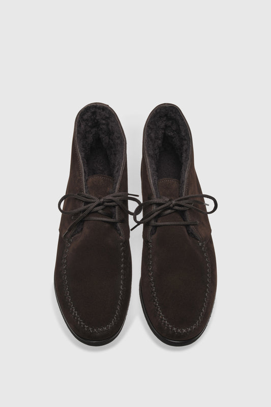 Stiefelette U96 Velour Dark Brown Shearling Dark Brown